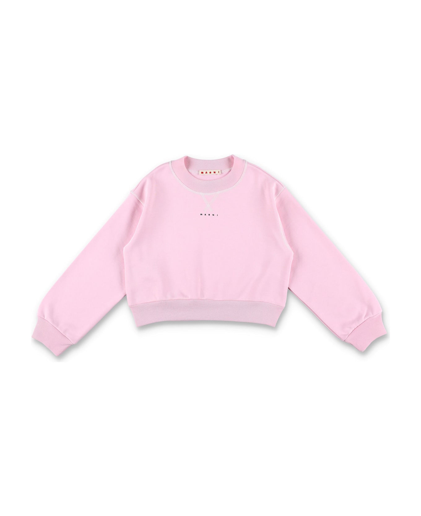 Marni Kid - Cropped Logo Sweatshirt - PINK ニットウェア＆スウェットシャツ