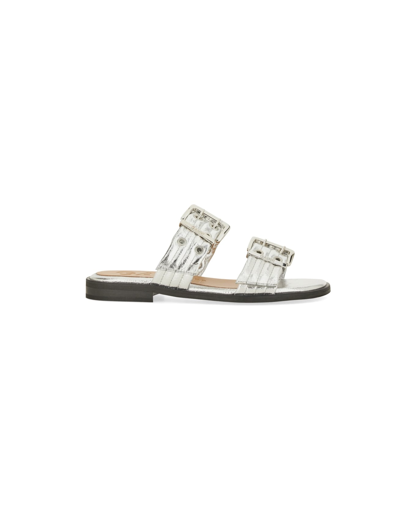 Ganni Sandal With Buckle - SILVER