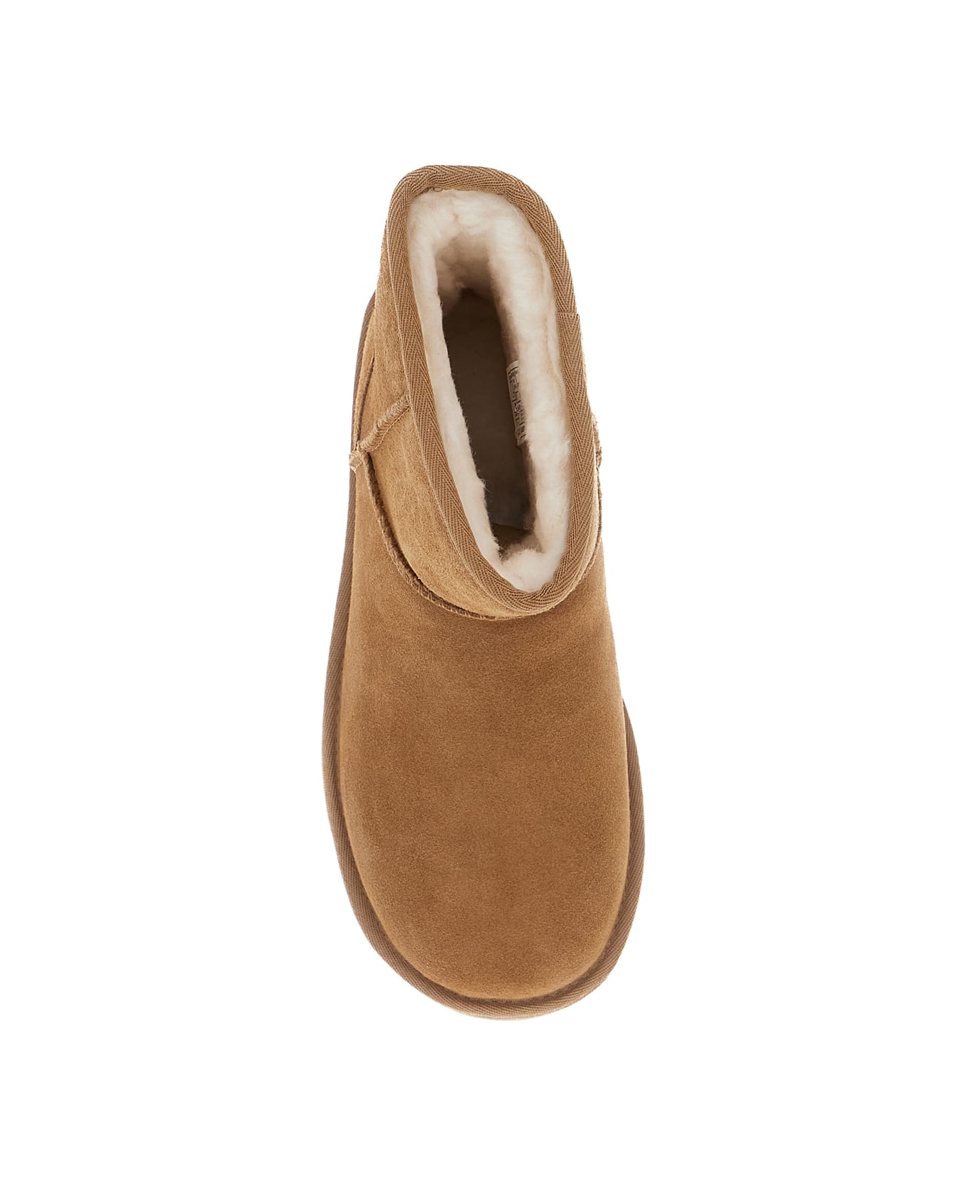 UGG 
classic Mini Platform
 Beige Ankle Boots With Platform In Suede Woman - Beige