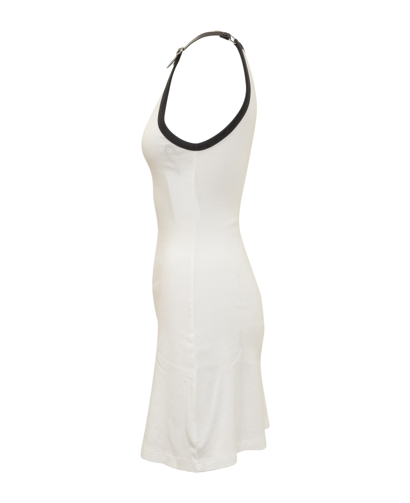 Courrèges Buckl Contrast Dress - HERITAGE WHITE/BLACK