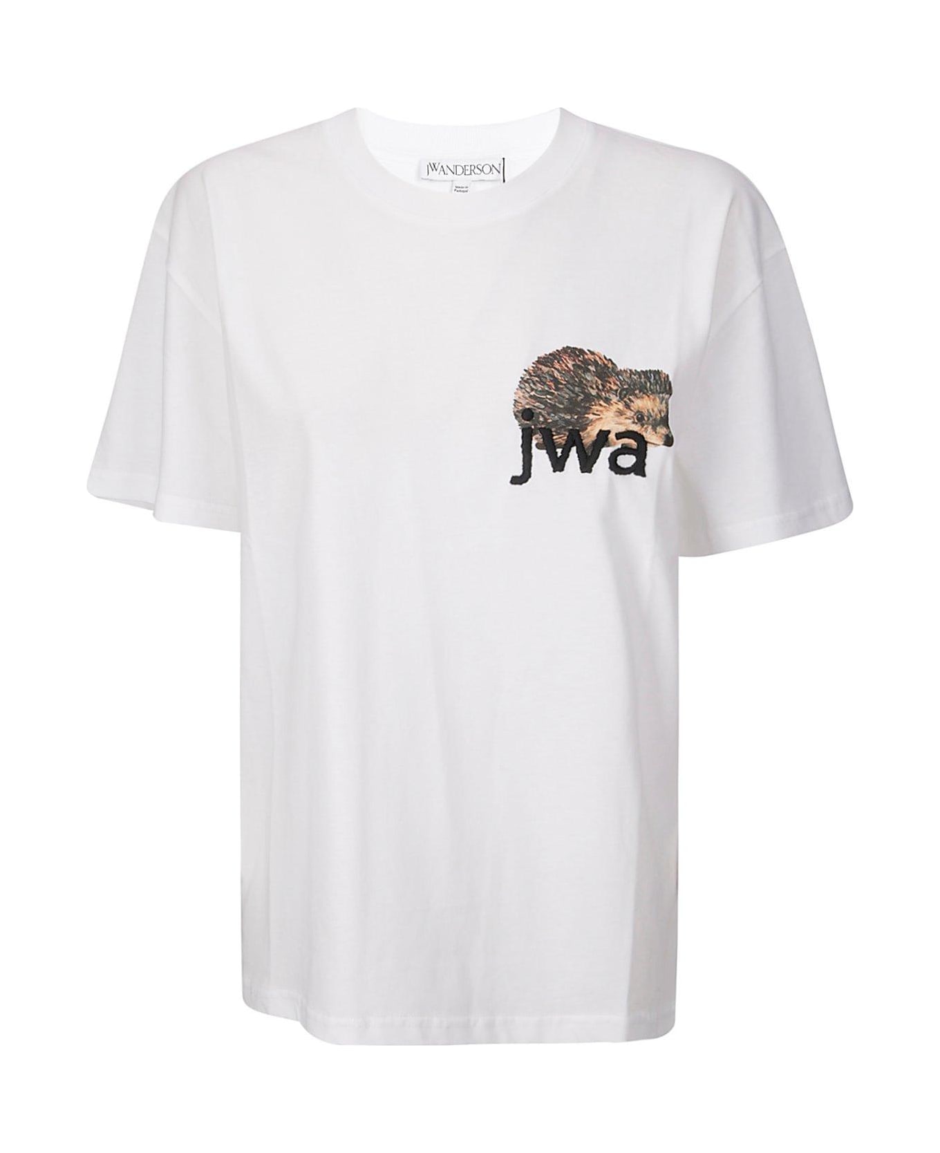 J.W. Anderson Jwa Logo Hedgehog T-shirt - WHITE