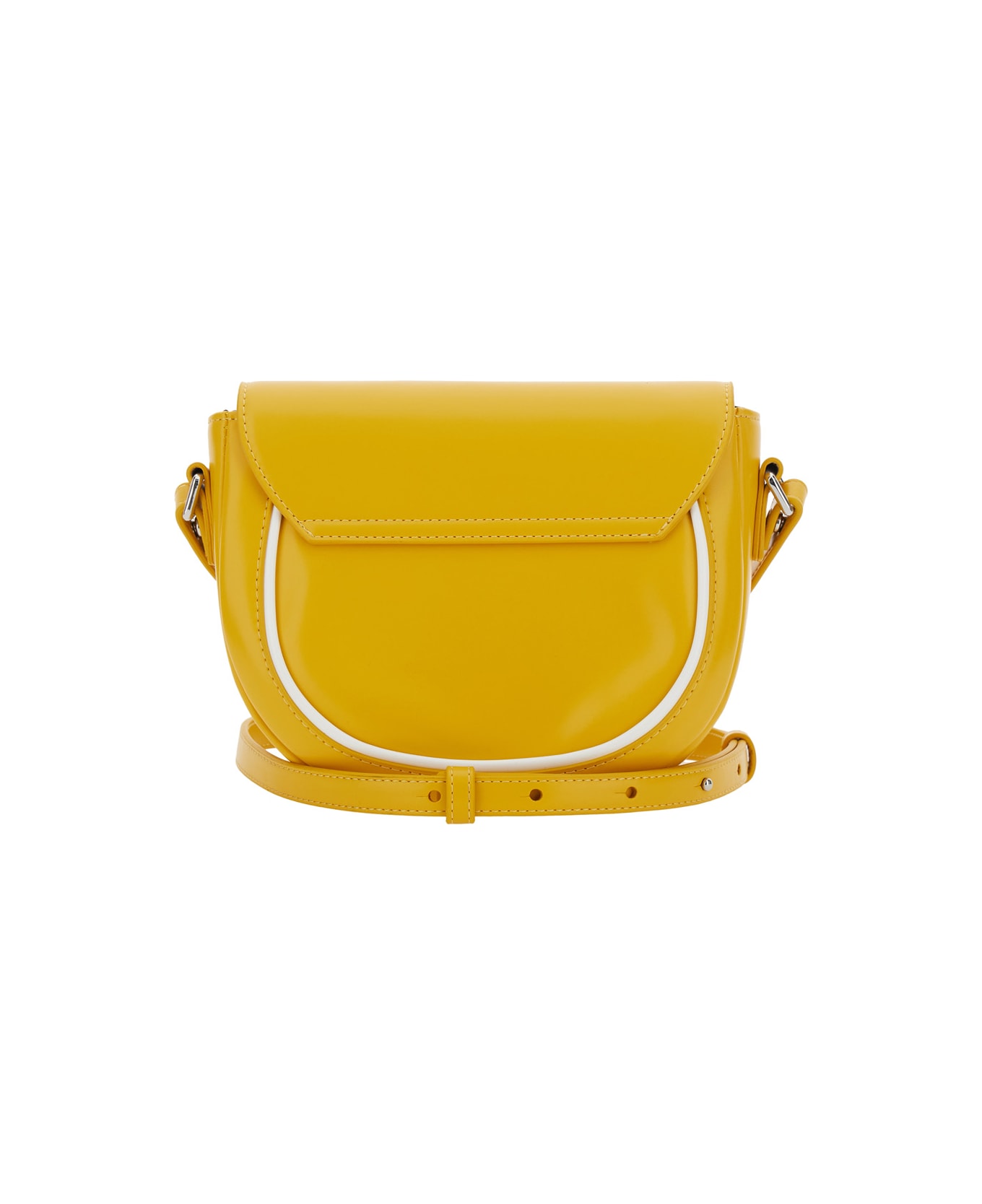 Marni 'smile Bag' Yellow Shoulder Bag With Engraved Logo On The Front In Eco-leather Girl - Yellow