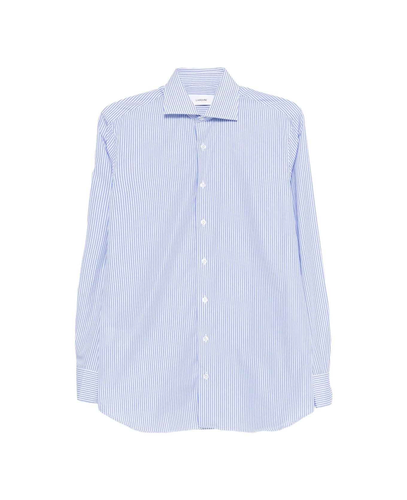 Lardini Light Blue Striped Pattern Shirt - Clear Blue