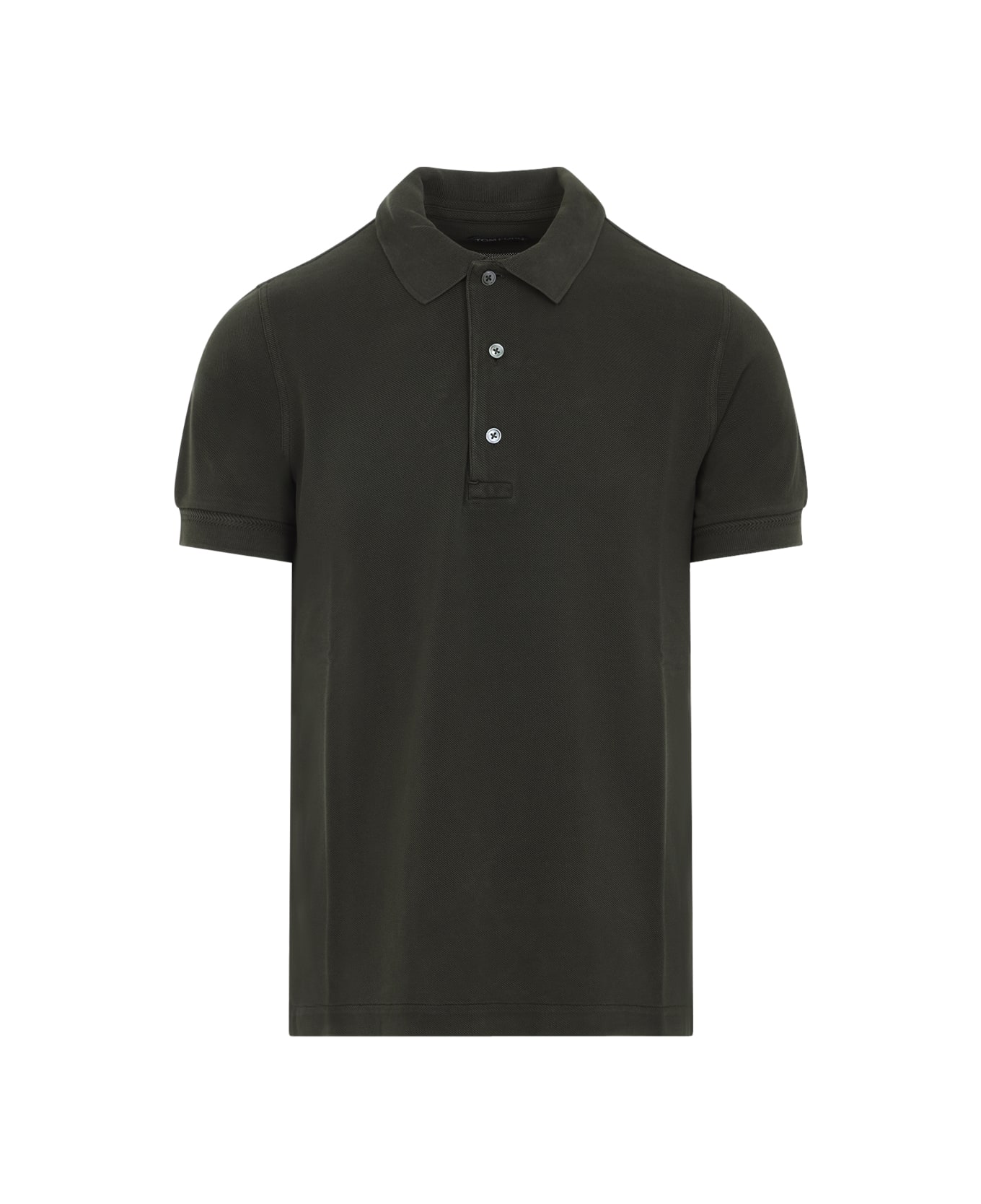 Tom Ford Lyocell Polo - Gal Military Green