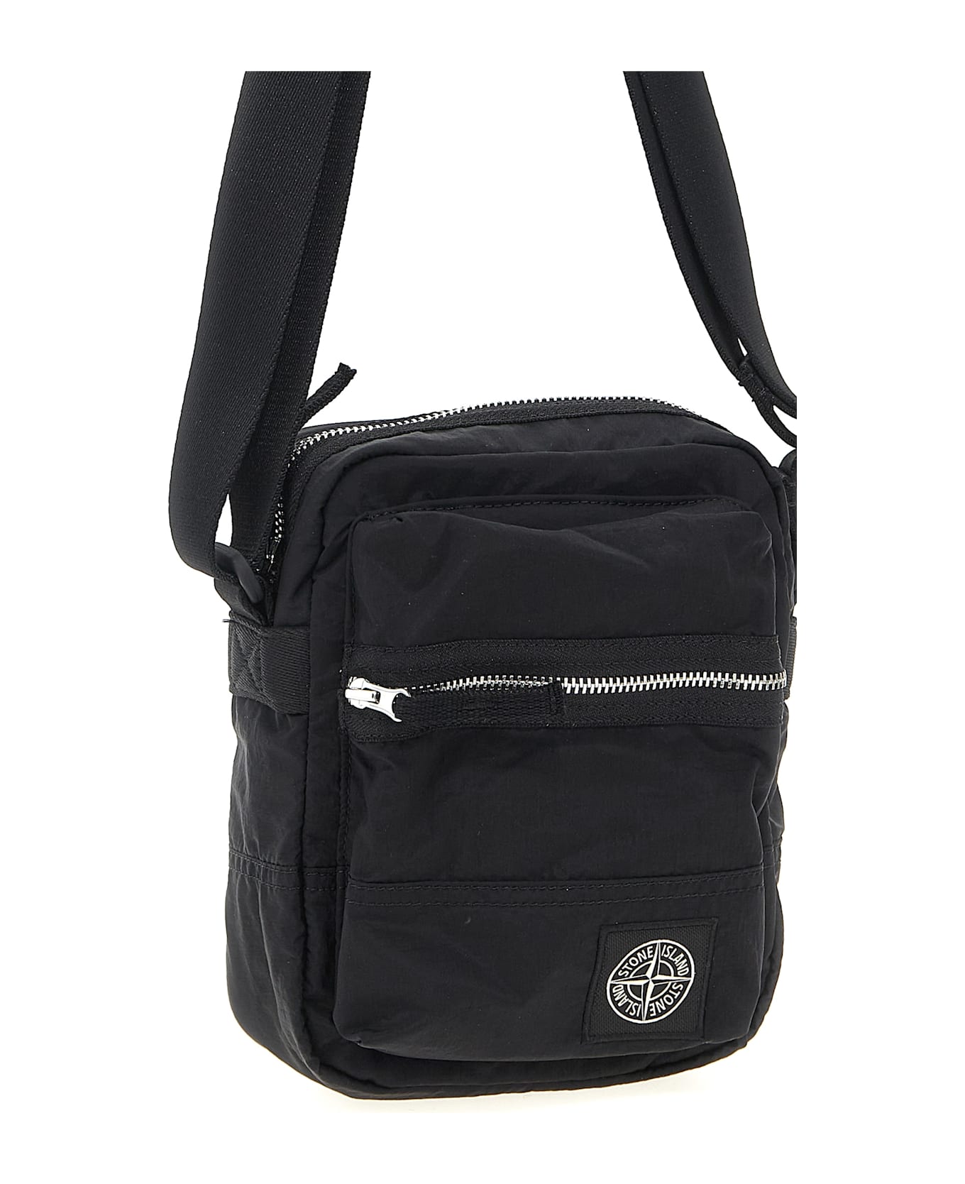 Stone Island Logo Patch Shoulder Strap - BLACK