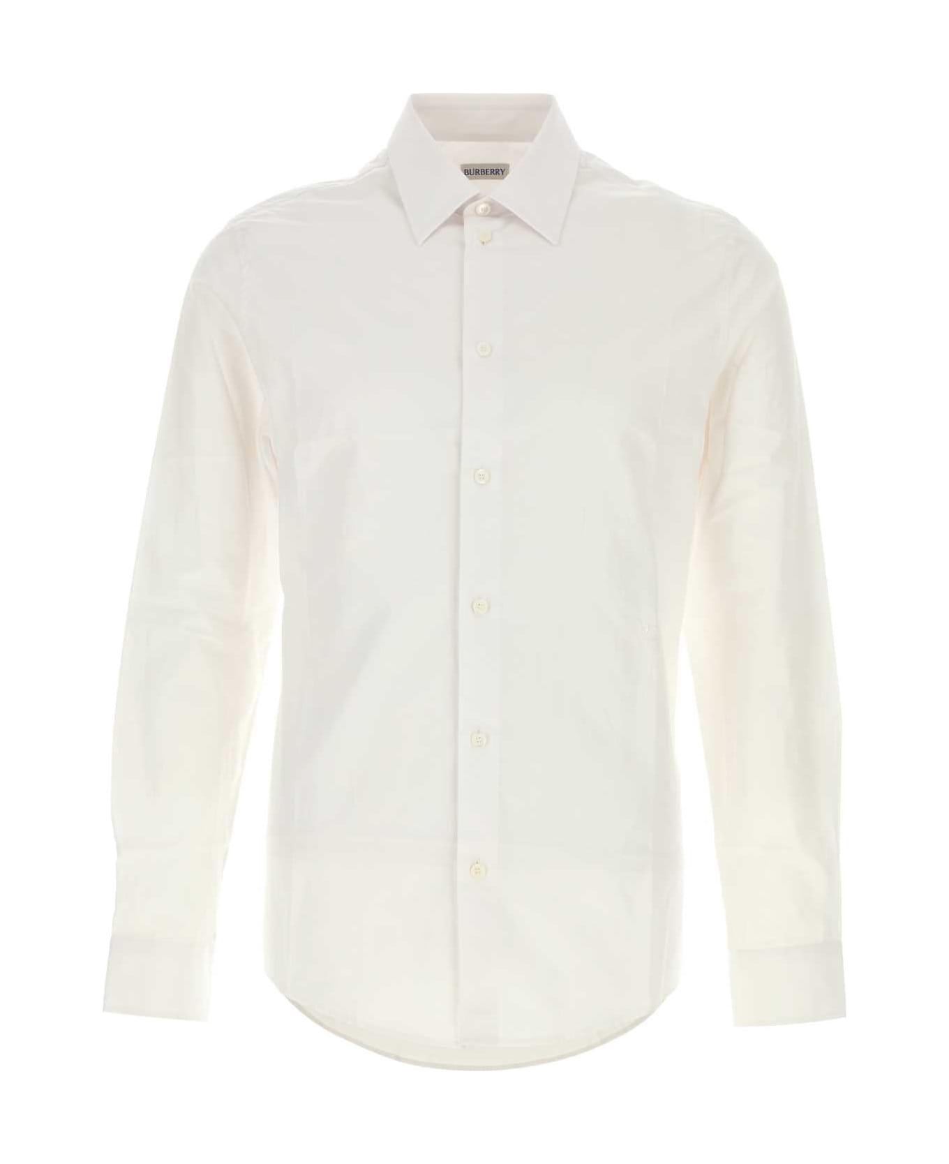 Burberry White Poplin Shirt - WHITE
