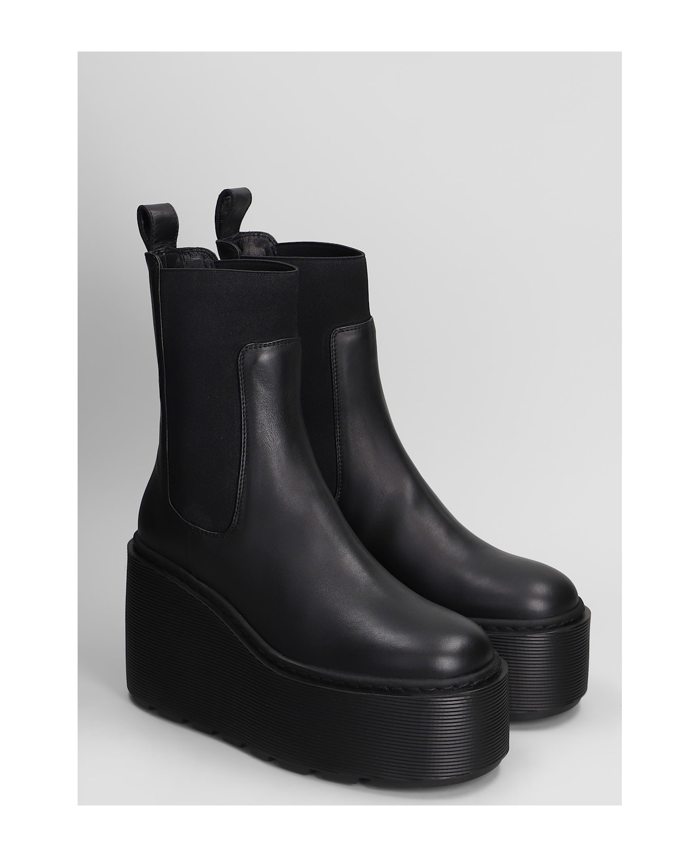 Vic Matié Elodie 101 High Heels Ankle Boots In Black Leather - black