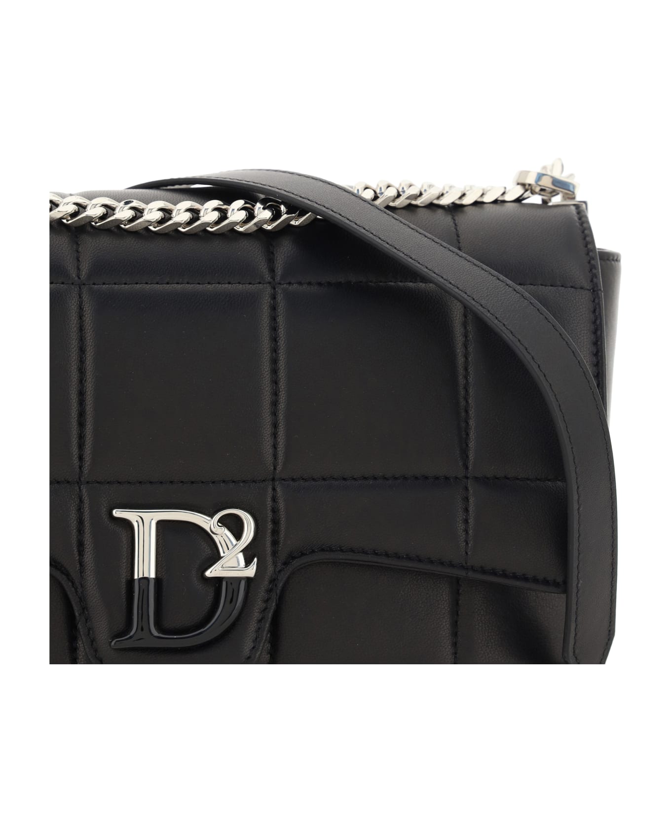 Dsquared2 D2 Black Leather Bag - M802 ショルダーバッグ