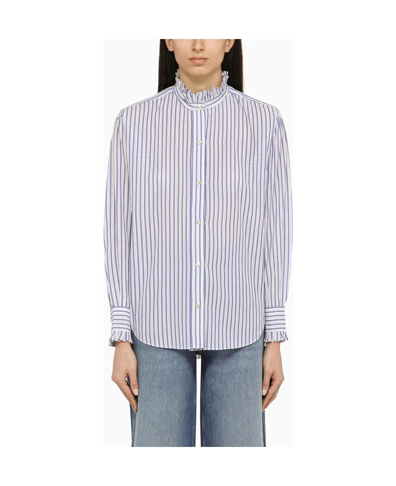 Marant Étoile Striped Cotton Shirt - Ae Azure