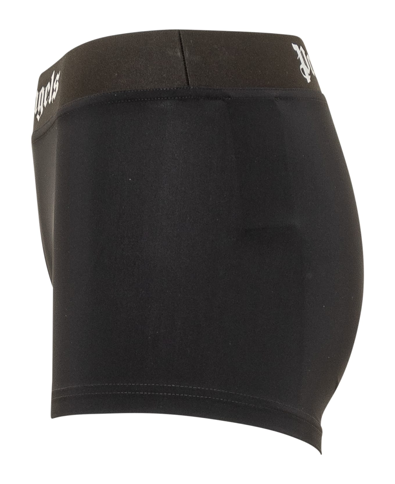 Palm Angels Logo-printed High-waist Sport Shorts - BLACK WHITE