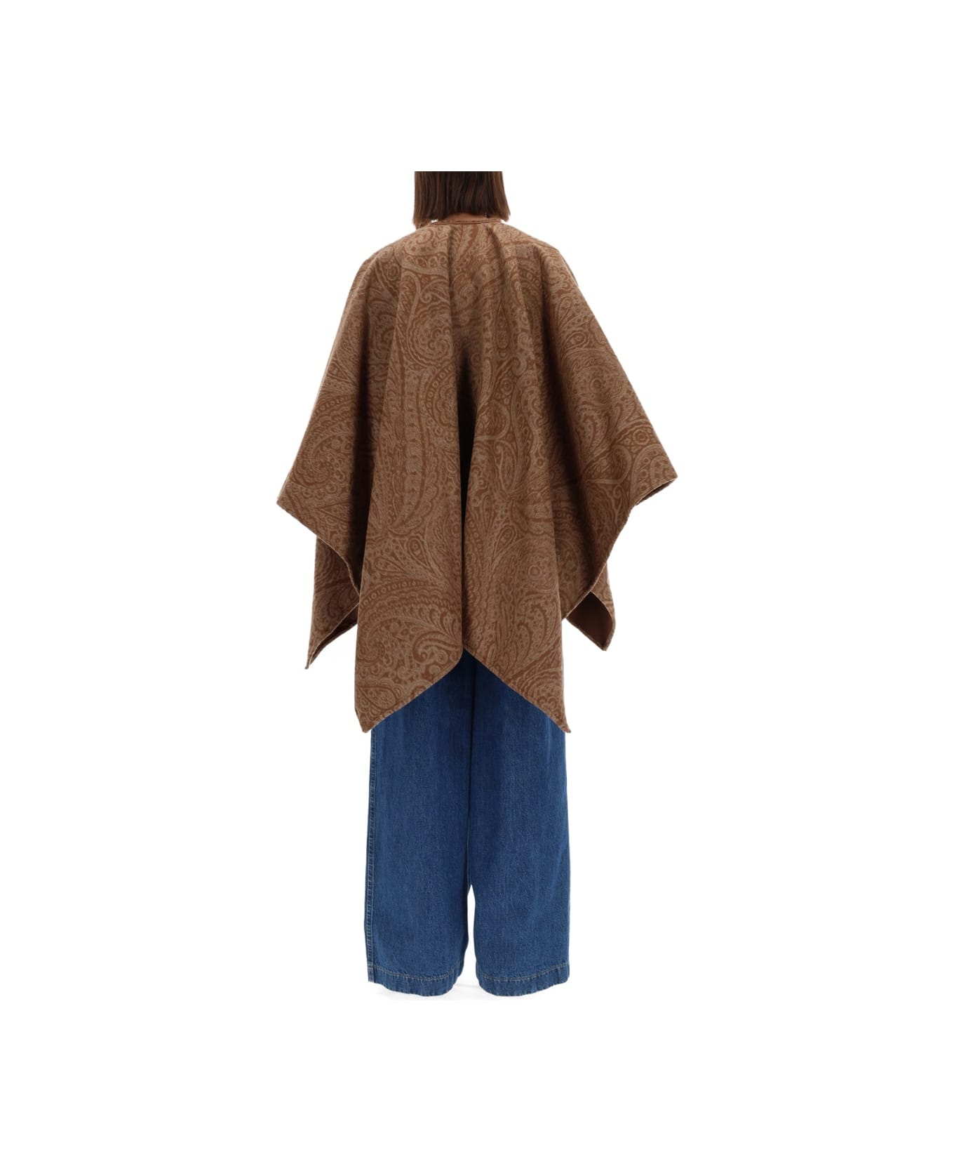 Etro Wool And Cashmere Cape - BROWN