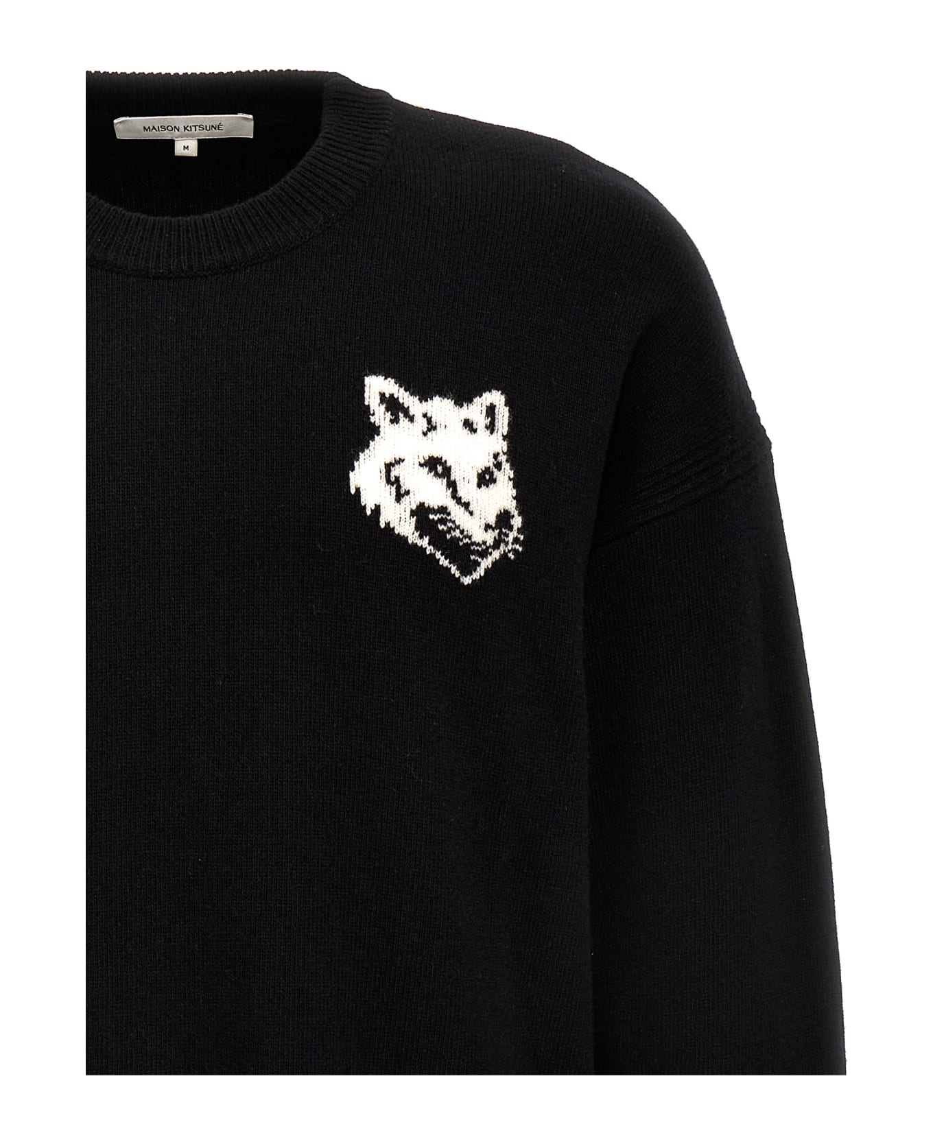 Maison Kitsuné 'fox Head' Sweater - Black  