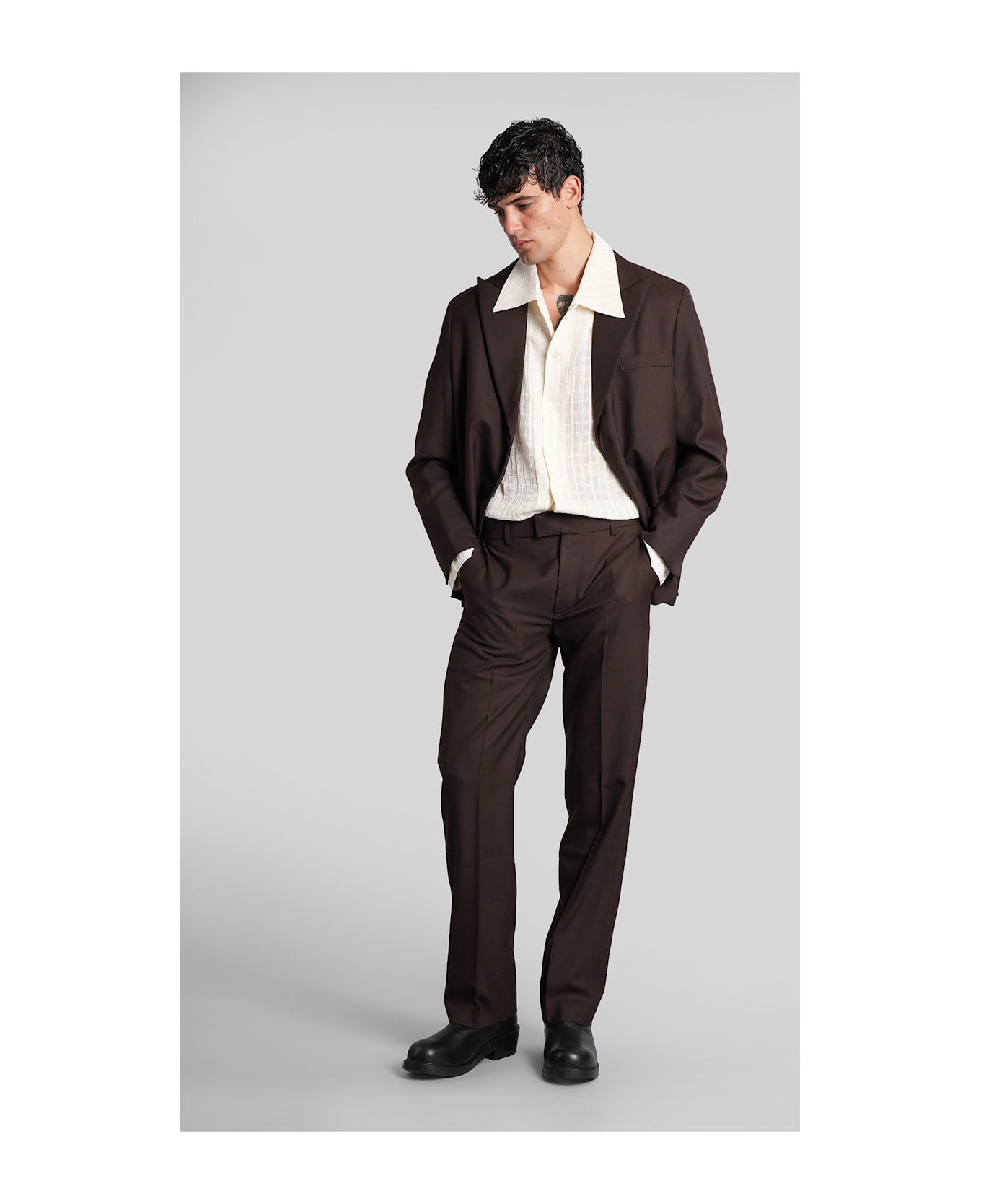 Séfr Mike Pants In Brown Polyester - brown