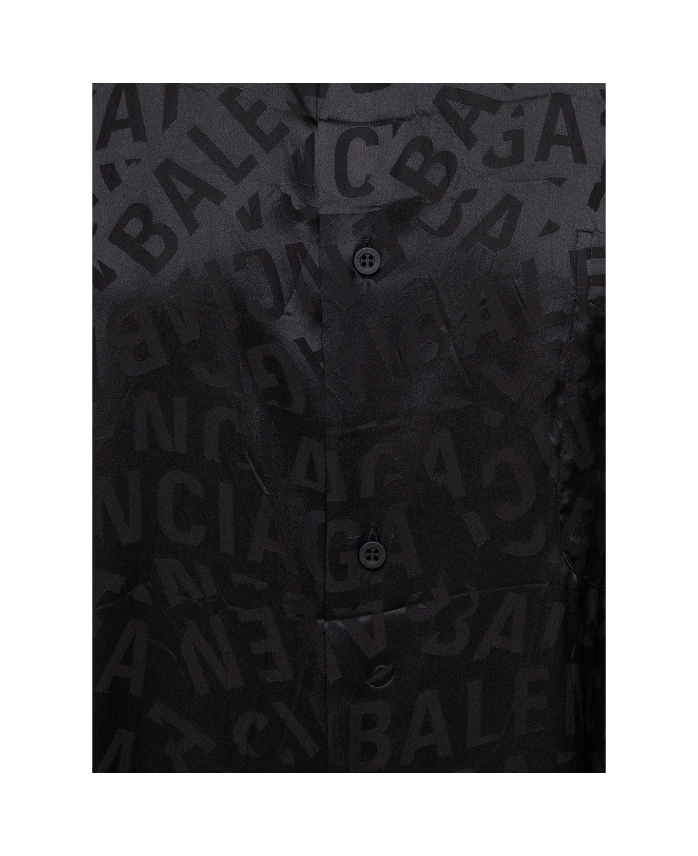 Balenciaga Black Popeline Shirt With Logo Balenciaga Woman - Black