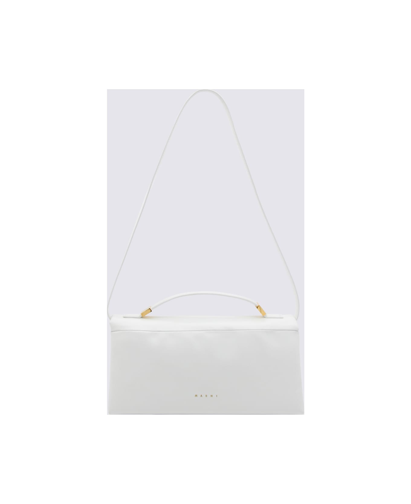 Marni White Leather Prisma Top Handle Bag