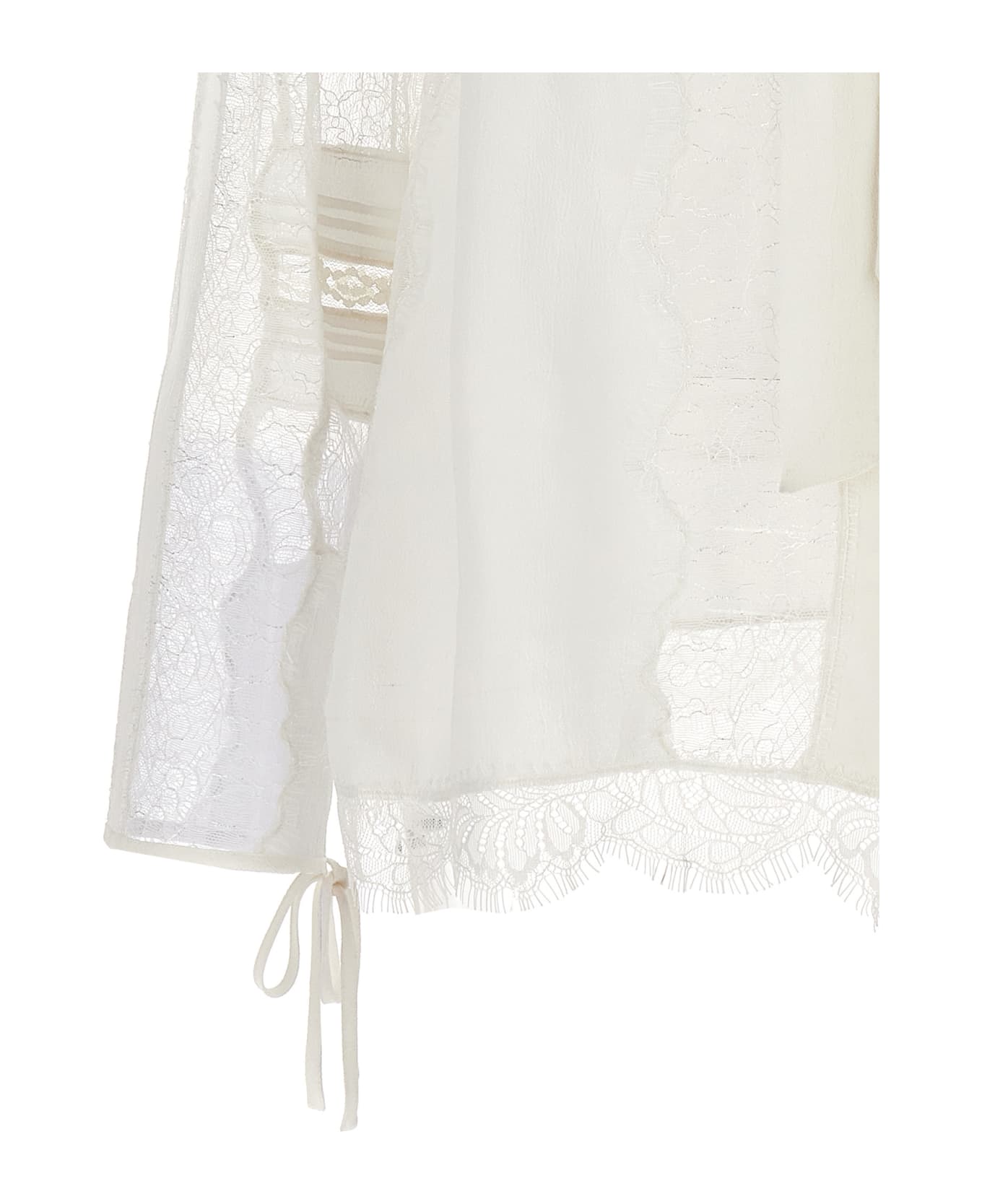 Parosh Lace Shirt - White ブラウス