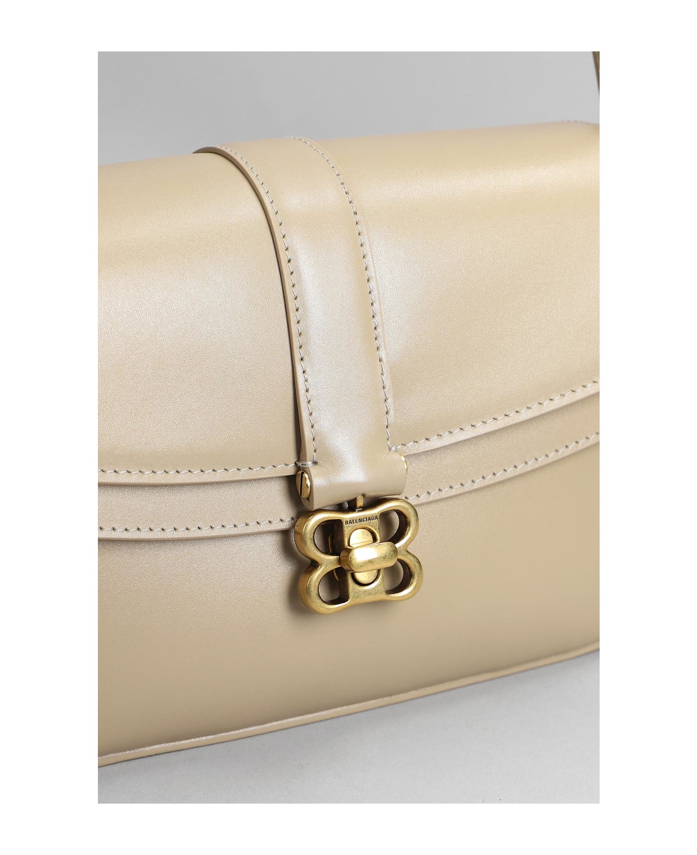 Balenciaga Lady Flap Shoulder Bag In Taupe Leather - taupe