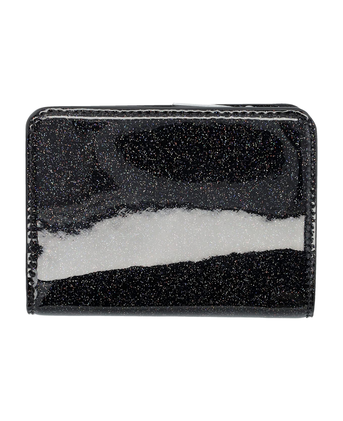 Marc Jacobs The Mini Glittered Compact Wallet - BLACK