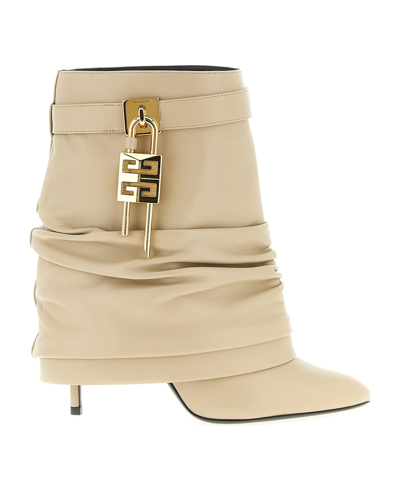 Givenchy 'shark Lock Stiletto' Ankle Boots - Beige