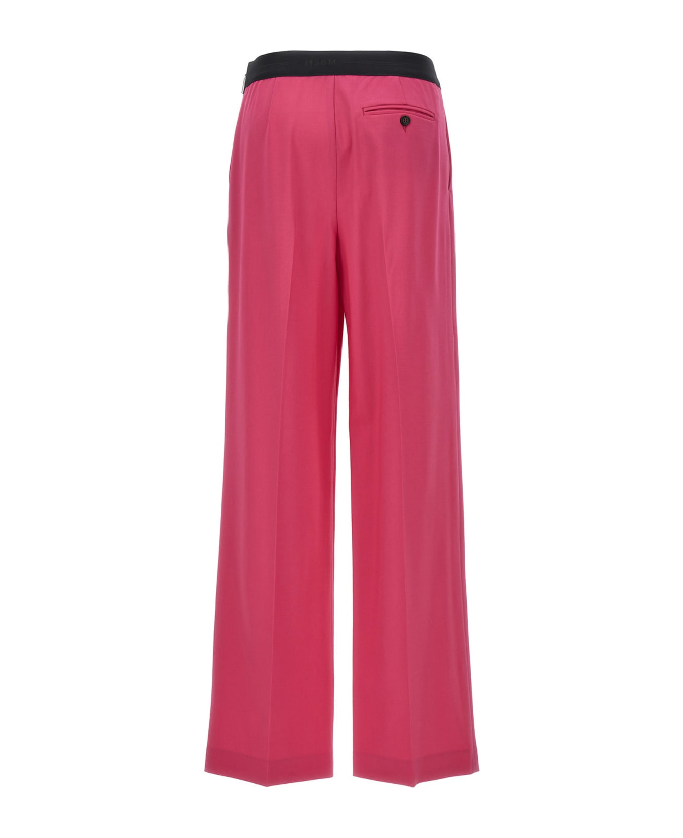 MSGM Pants With Front Pleats - Fuchsia