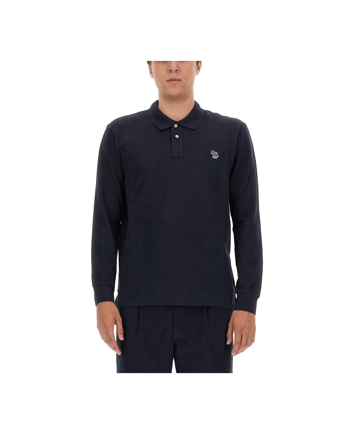 PS by Paul Smith Polo Shirt With Zebra Patch - BLUE