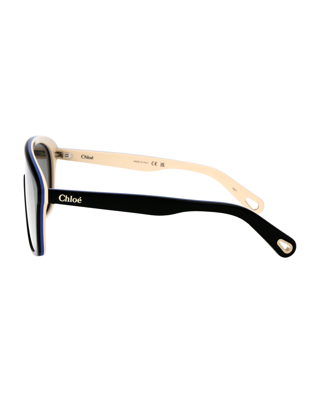 Chloé Eyewear Ch0212s Sunglasses - 004 BLACK BLACK SILVER
