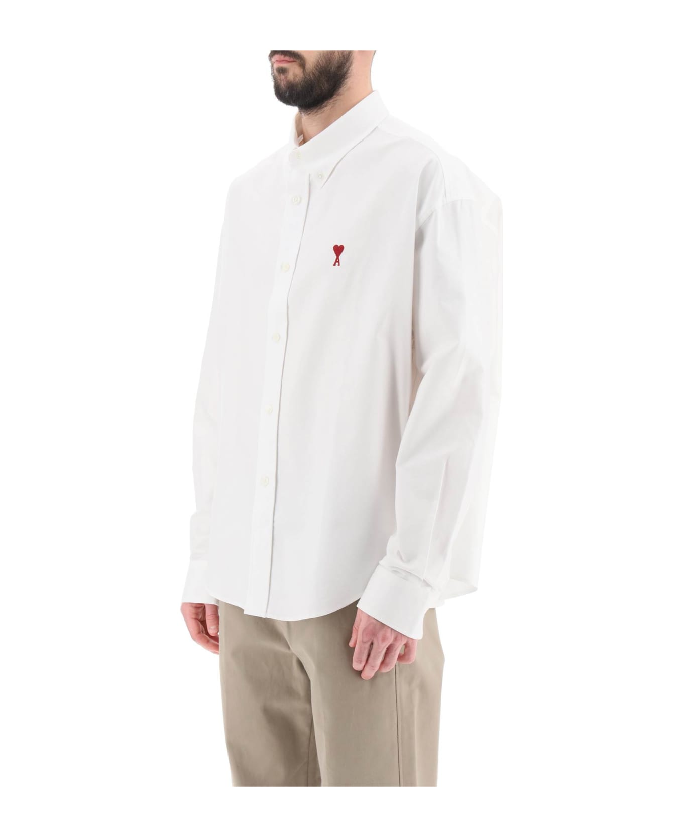 Ami Alexandre Mattiussi Ami De Coeur Boxy Shirt - NATURAL WHITE