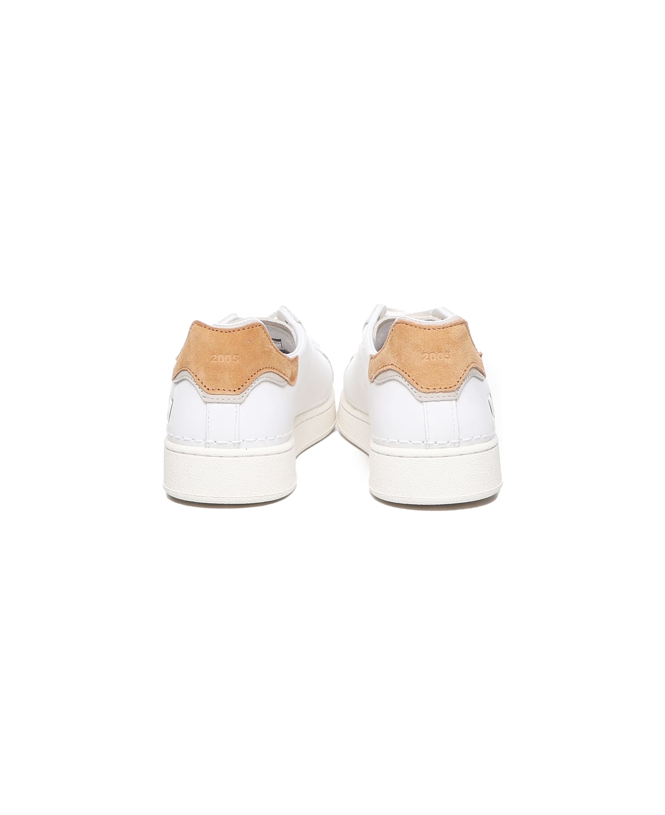 D.A.T.E. Calfskin Sneakers - White-orange