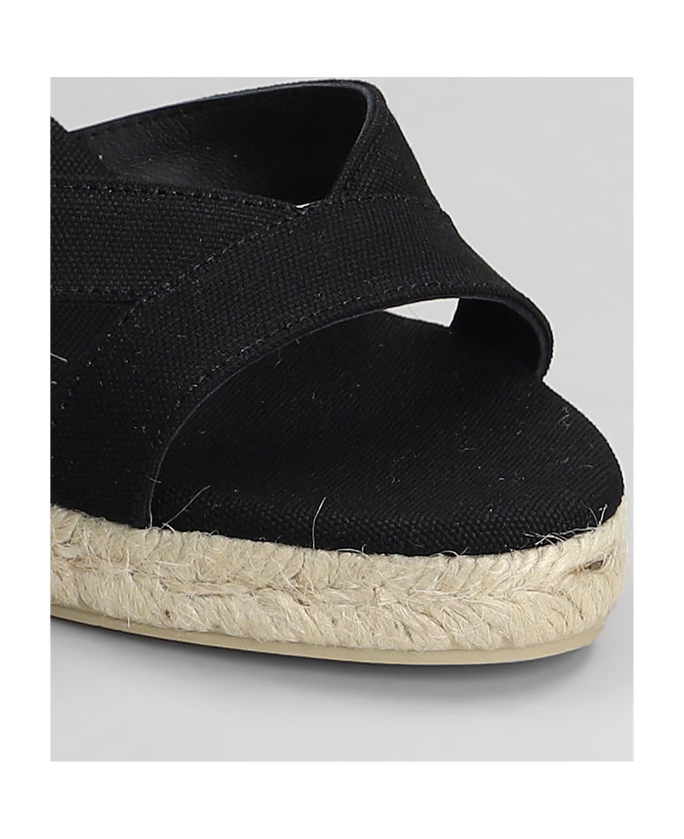 Castañer Bruna-6-001 Wedges In Black Canvas - black