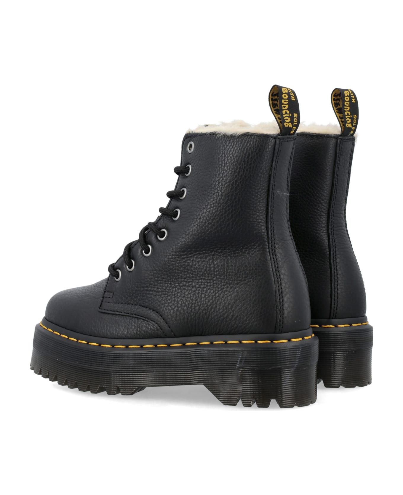 Dr. Martens Jadon Faux Fur Lined Platform Boots - BLACK
