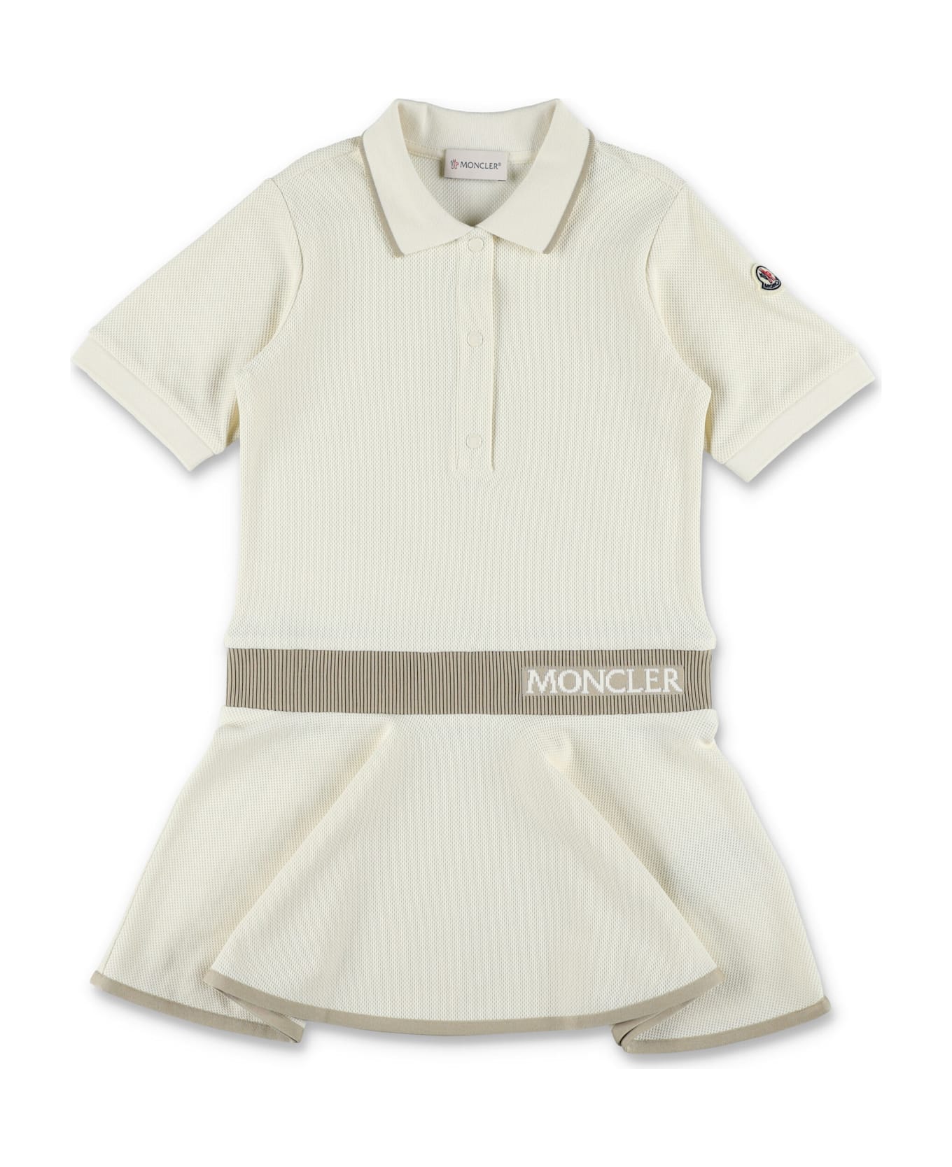 Moncler Kid - Piquet Polo Dress - WHITE