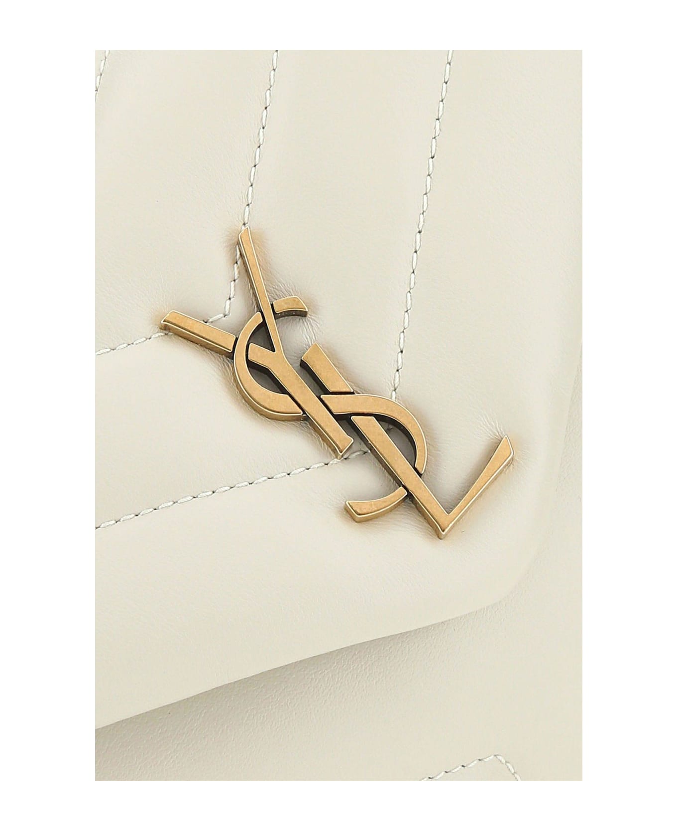 Saint Laurent Loulou Toy Crossbody Bag - White