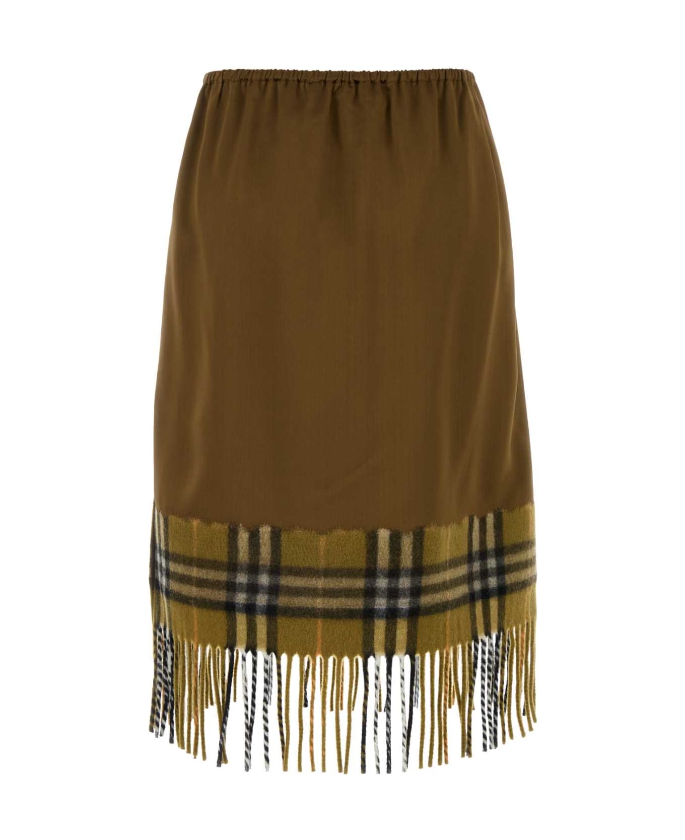 Burberry Biscuit Satin Skirt - CAMP