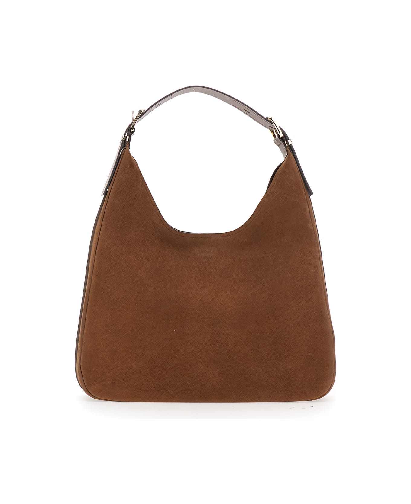 MICHAEL Michael Kors Brown Shoulder Bag With Logo Lettering On The Front In Leather Woman - Brown