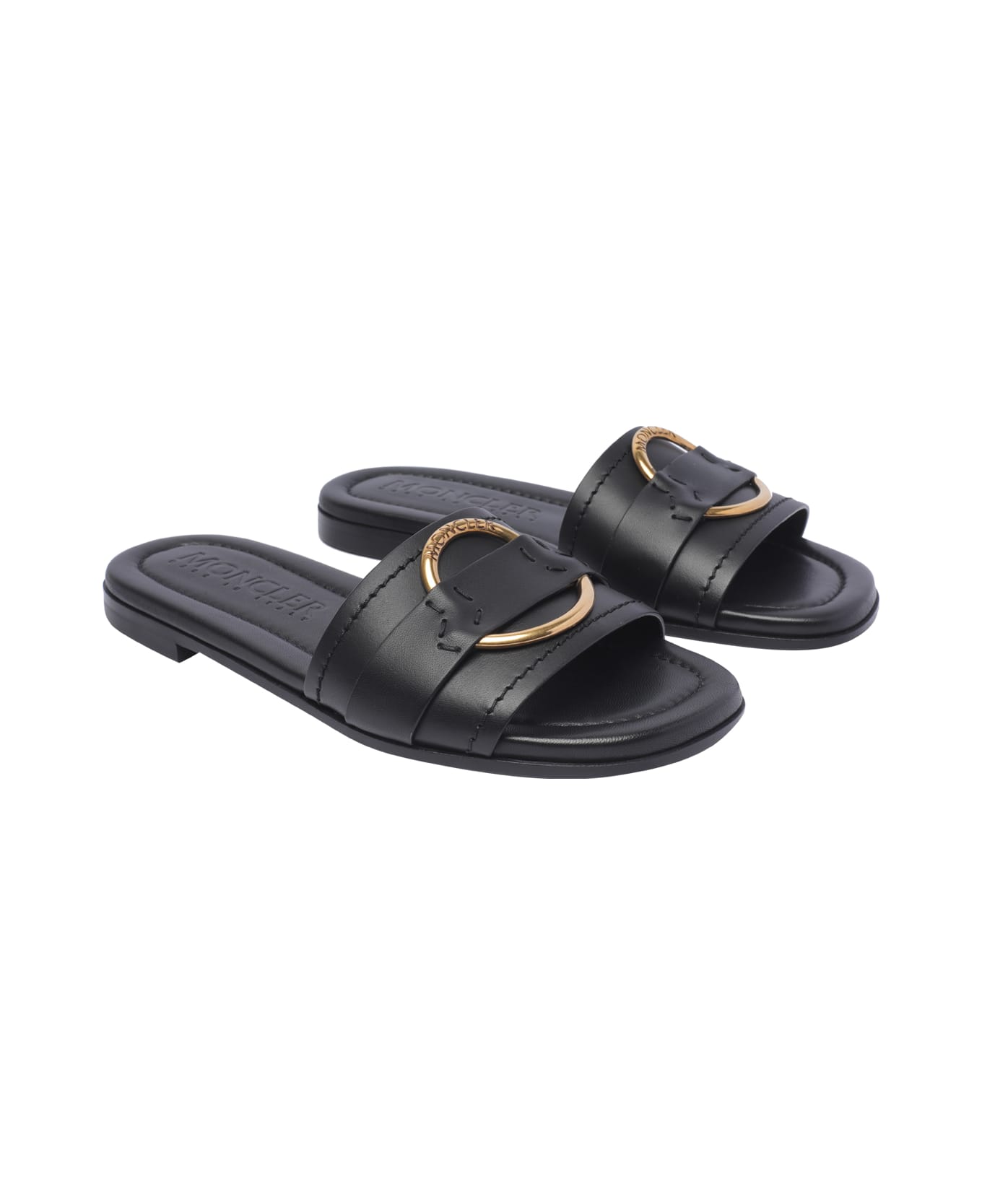 Moncler Bell Slide Sandals - Black