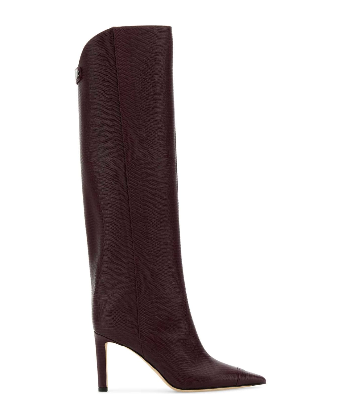 Jimmy Choo Tyrian Purple Leather Alizze Boots - Burgundy