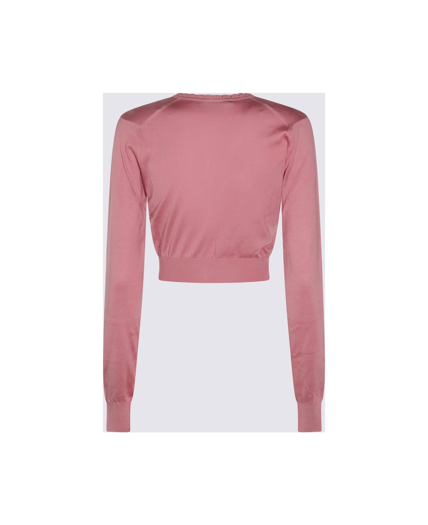 Dolce 
Gabbana Pink Silk Knitwear - ROSA POLVERE