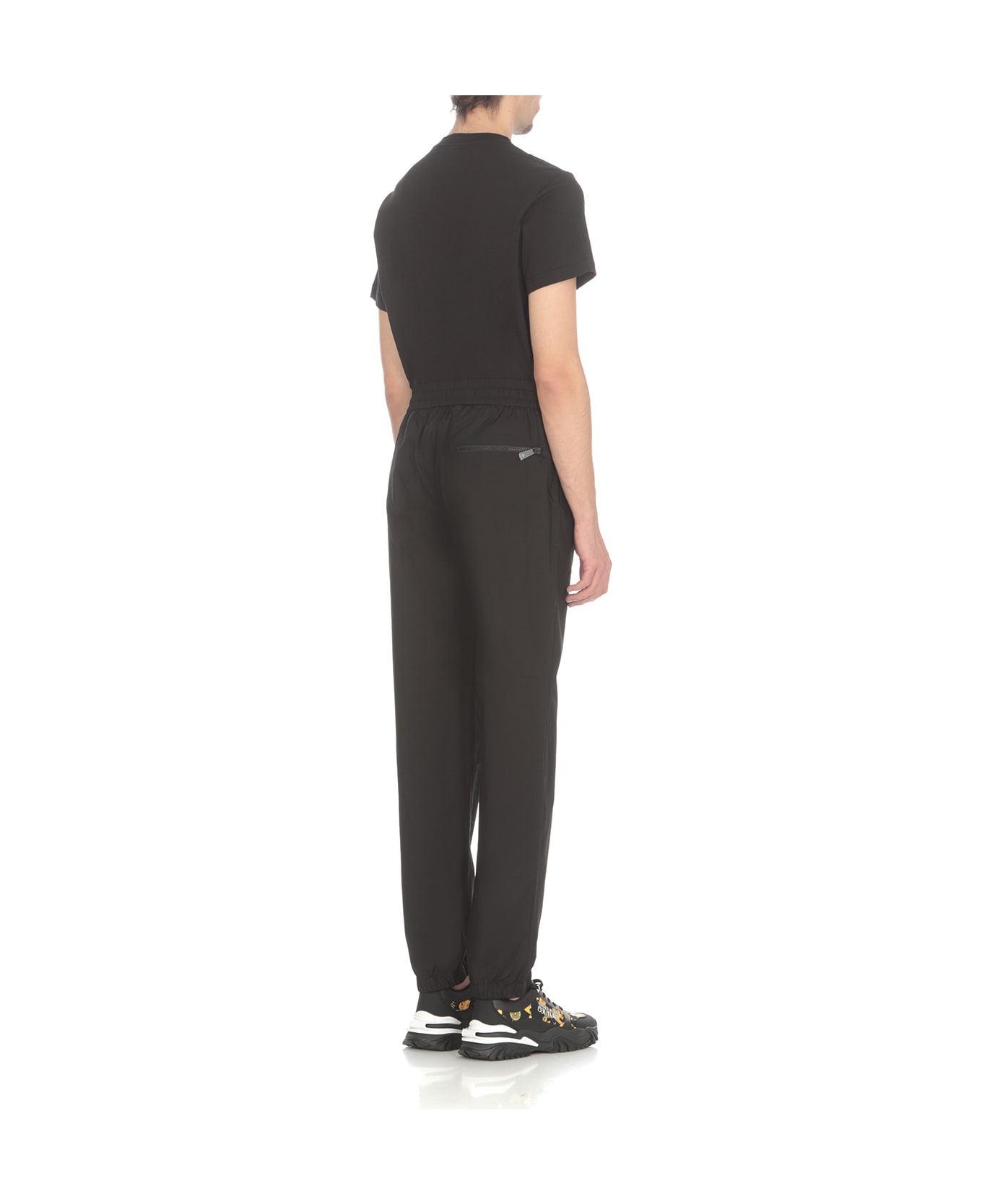 Versace Jeans Couture Trousers With Patch Logo - Black ボトムス