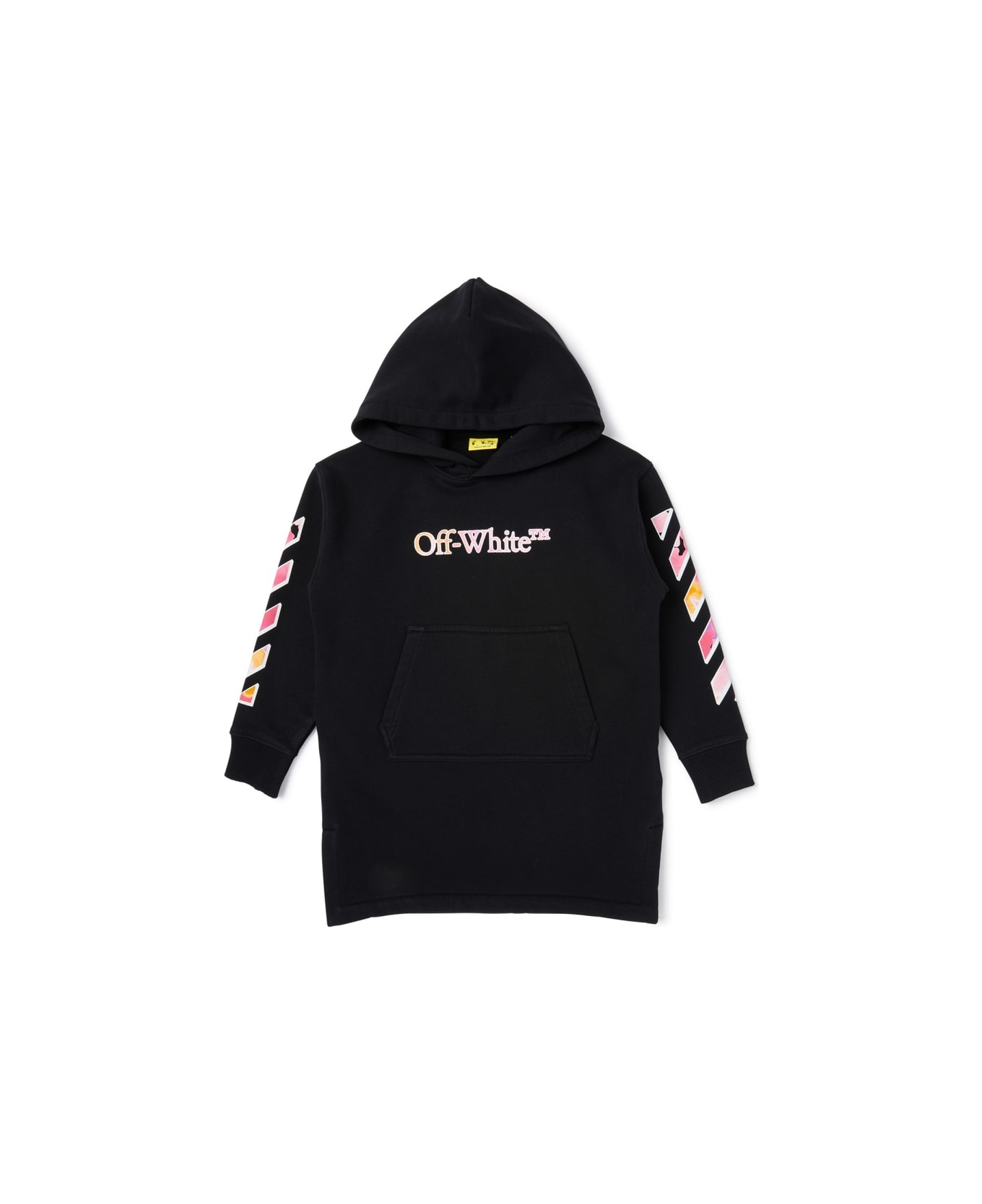 Off-White "watercolor Hoodie" Dress - BLACK