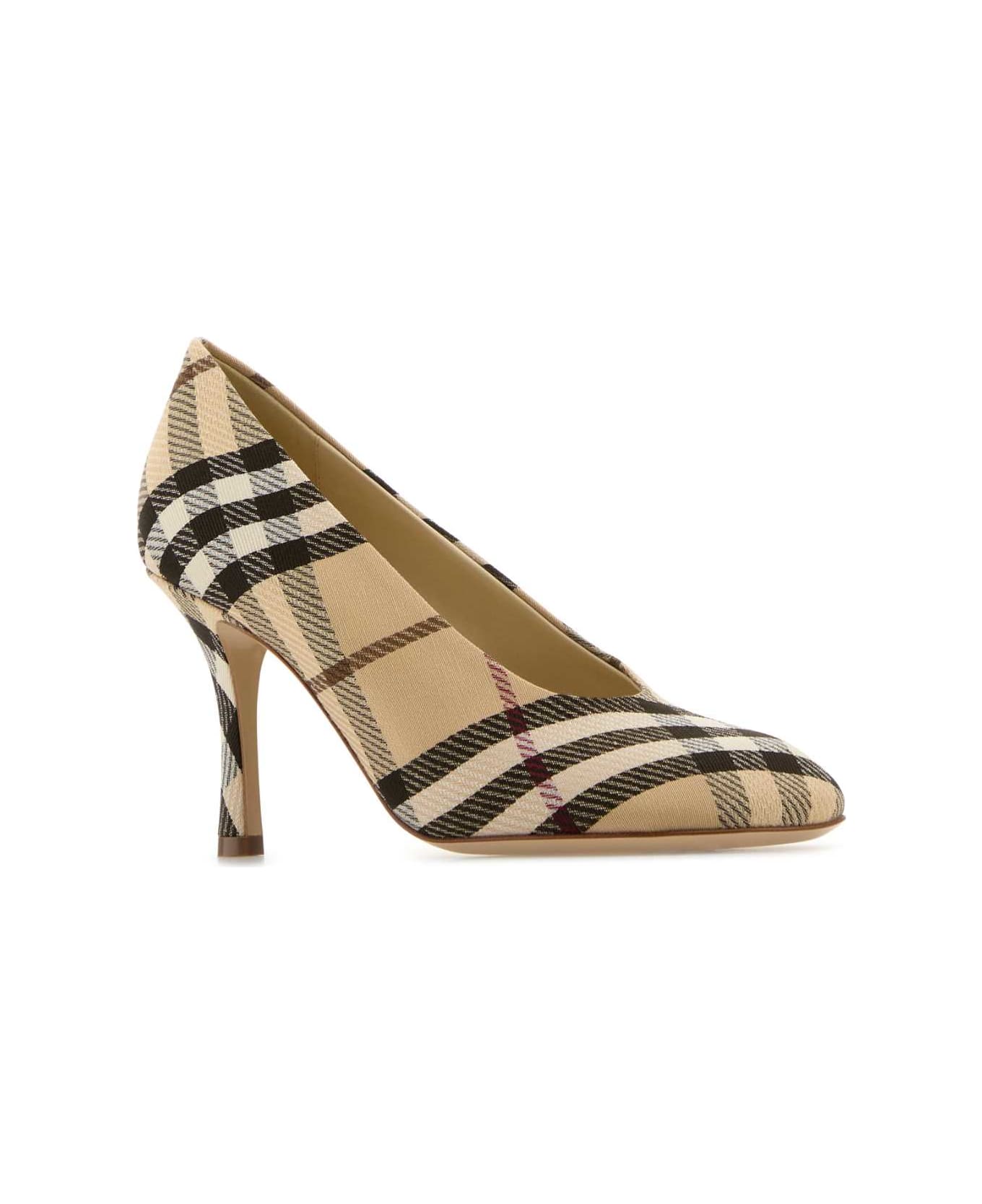 Burberry Embroidered Canvas Baby Pumps - ALABASTERIPCHECK