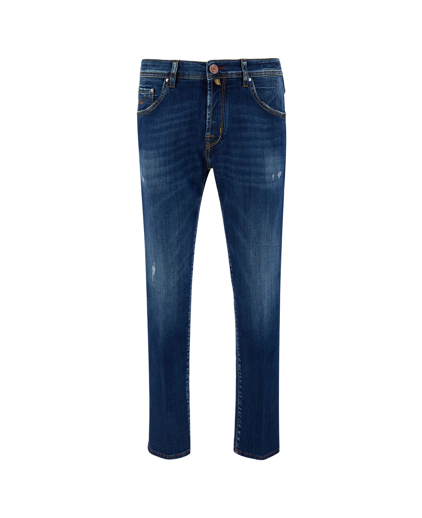 Jacob Cohen Blue Slim Jeans In In Cotton Blend Man - Blu デニム