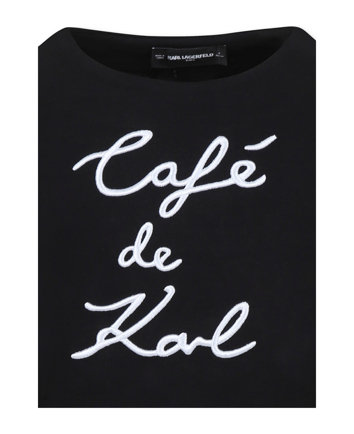 Karl Lagerfeld Kids Black Sweatshirt For Girl With Logo - Black