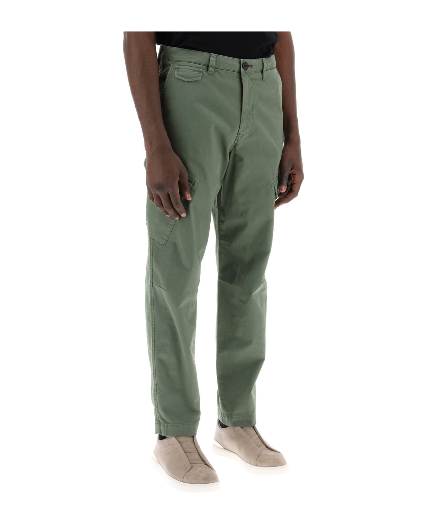 PS by Paul Smith Stretch Cotton Cargo Pants For Men/w - BOTTLE GREEN (Green)