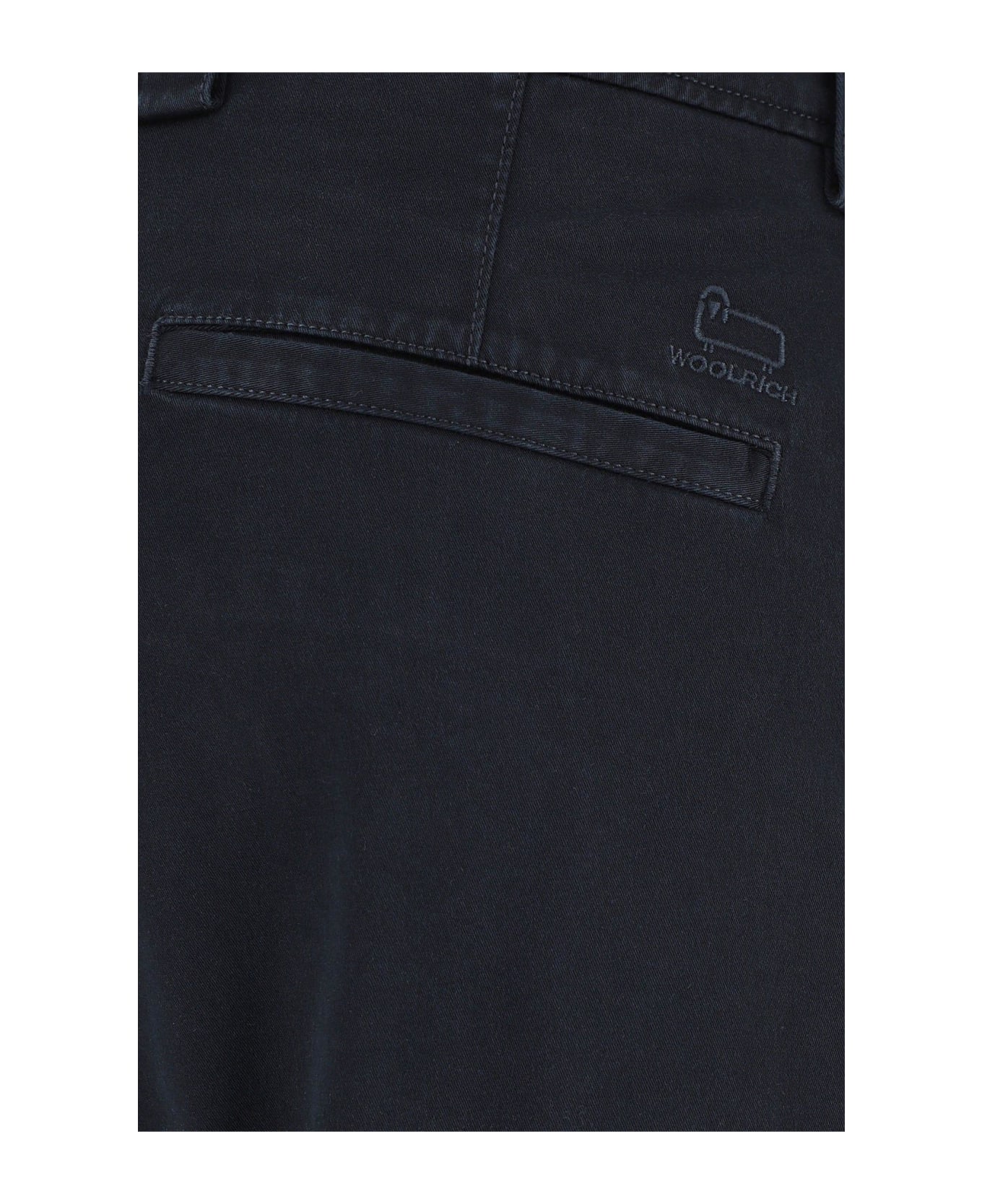Woolrich Navy Blue Stretch Cotton Bermuda Shorts - NAVY