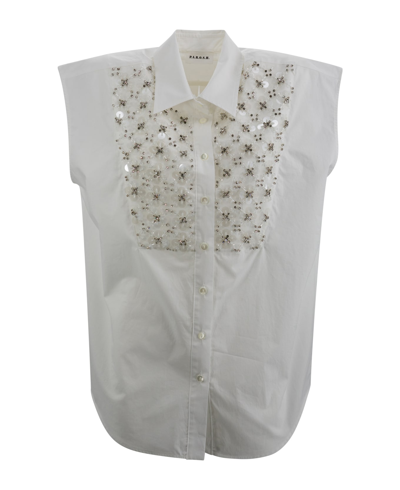 Parosh White Sleeveless Shirt - White