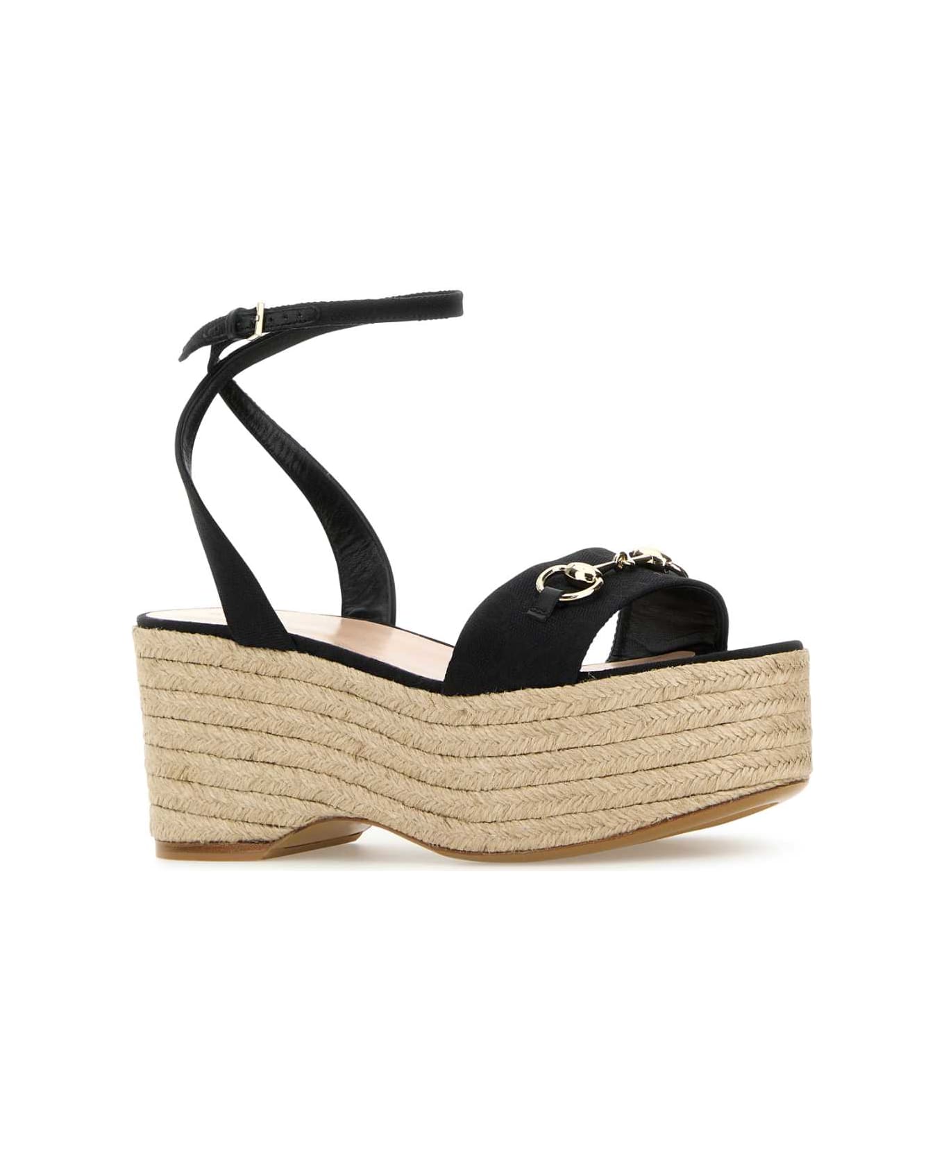 Gucci Black Original Gg Fabric Wedges - BLACKBLACK