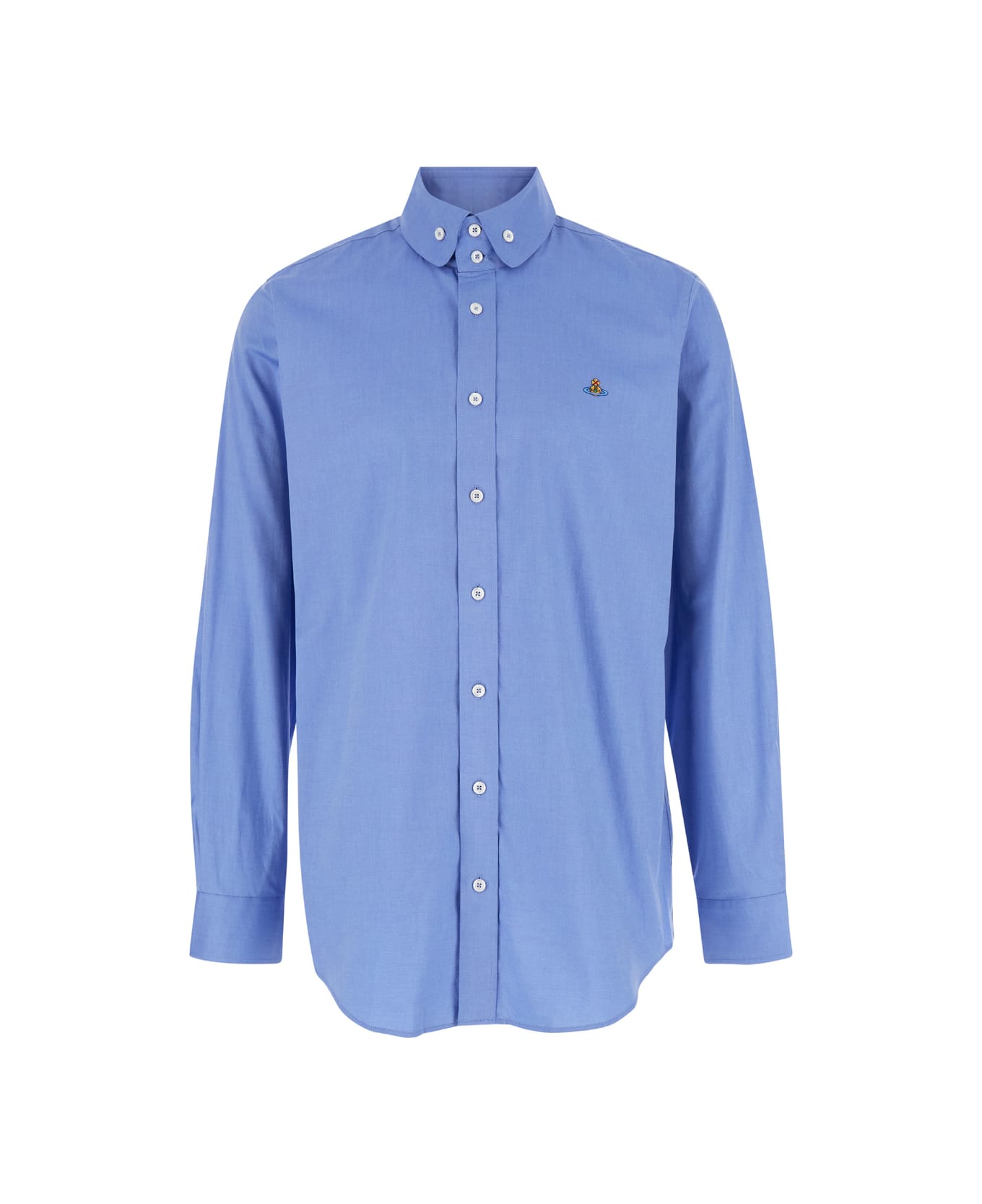 Vivienne Westwood Light Blue Shirt With Buttons In Cotton Man - Blu シャツ