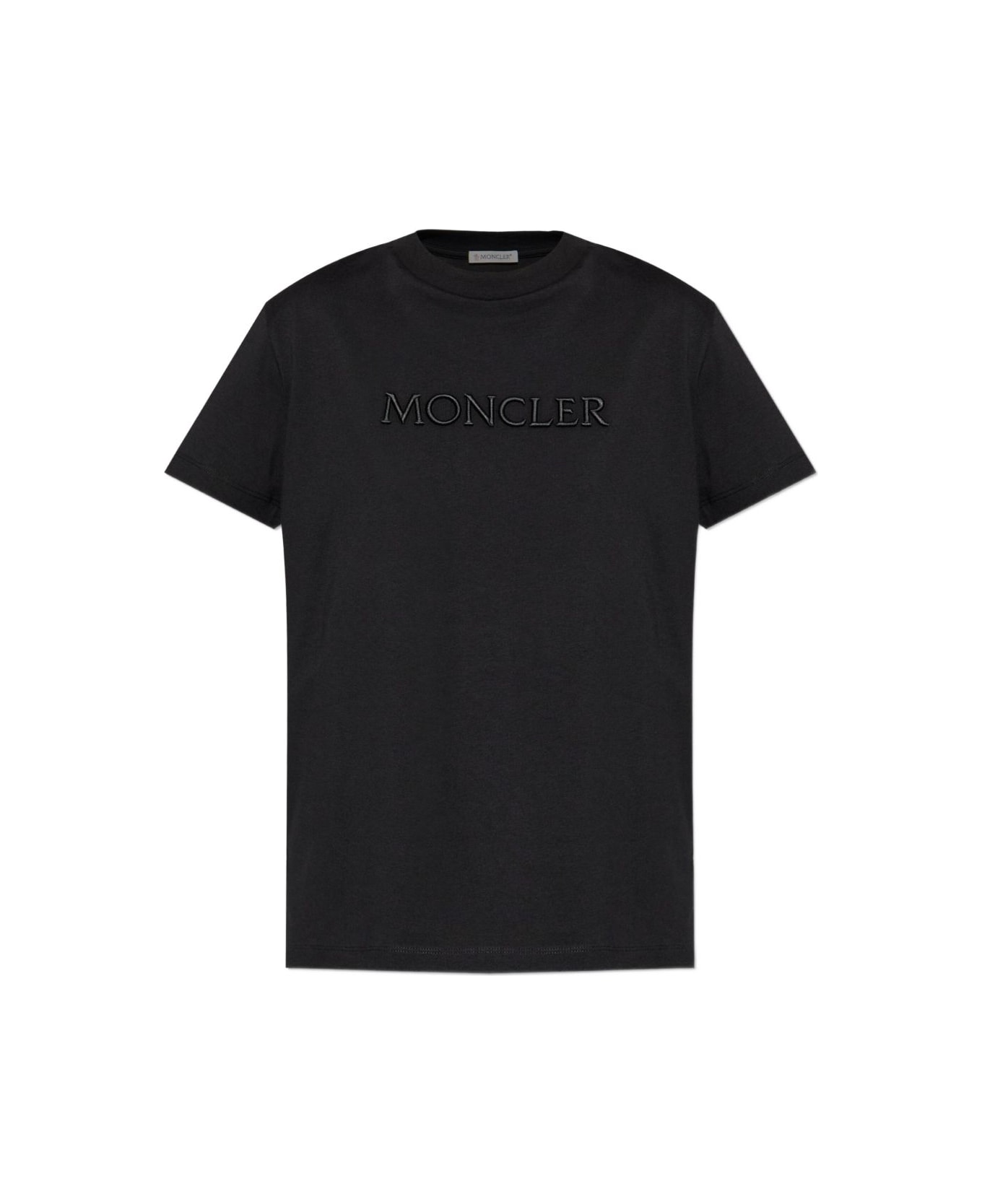 Moncler Logo Cotton T-shirt - Black