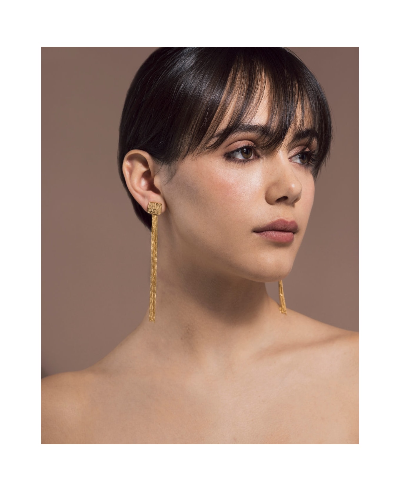 Federica Tosi Earring Long Daisy Gold - Gold