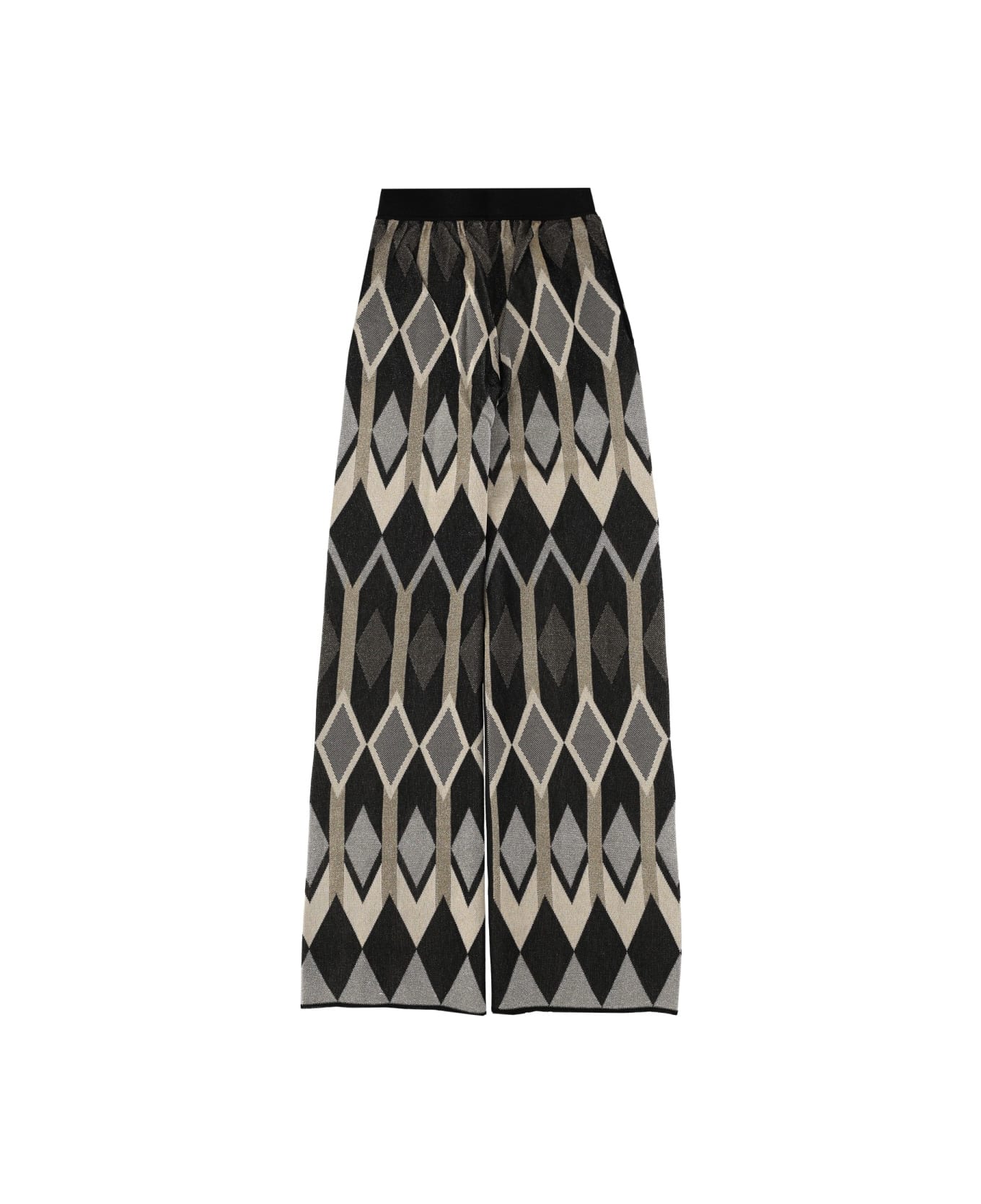 Circus Hotel Pants With Geometric Lamé Jacquard Design - MULTICOLOUR